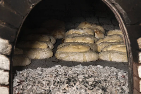 Cuisine Traditionnelle Pain Rustique Sur Four Charbon Pierre Tradition Environnejo — Photo