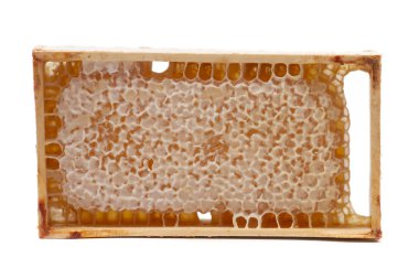 beyaz bir arka plan üzerinde izole tatlı petek sandık görmek.