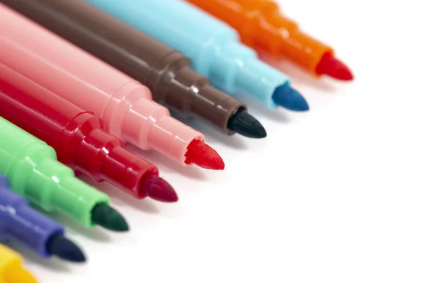 set of colorful felt pens isolated on a white background.