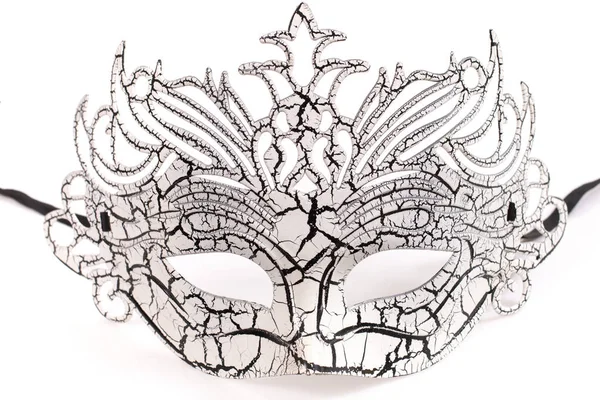 White Venetian Mask Isolated White Background — Stock Photo, Image