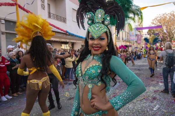 Parada de Carnaval participantes do festival — Fotografia de Stock