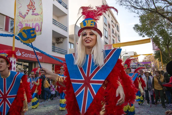 Parada de Carnaval participantes do festival — Fotografia de Stock