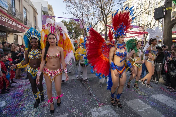 Parada de Carnaval participantes do festival — Fotografia de Stock