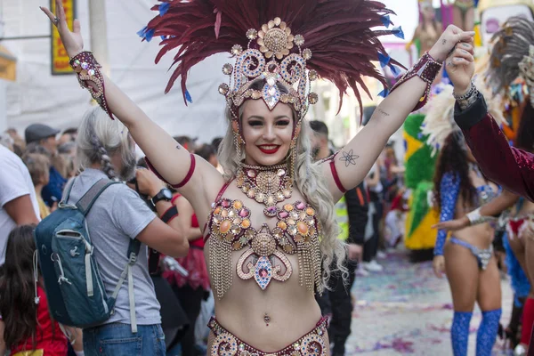 Parada de Carnaval participantes do festival — Fotografia de Stock