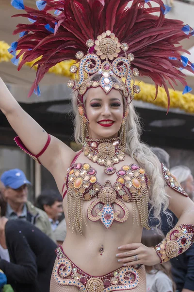 Parada de Carnaval participantes do festival — Fotografia de Stock