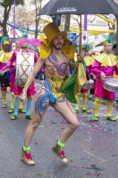 Parada de Carnaval participantes do festival — Fotografia de Stock