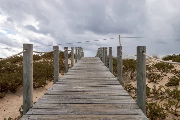 Sentiero in legno per la spiaggia — Foto Stock