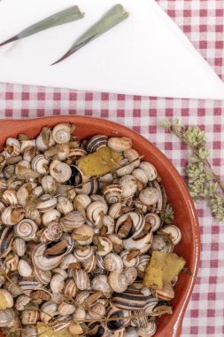 Pişmiş salyangoz geleneksel yemek