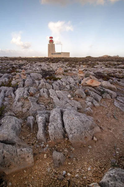 Lighthouse on the fortress of Sagres — Stock Photo, Image