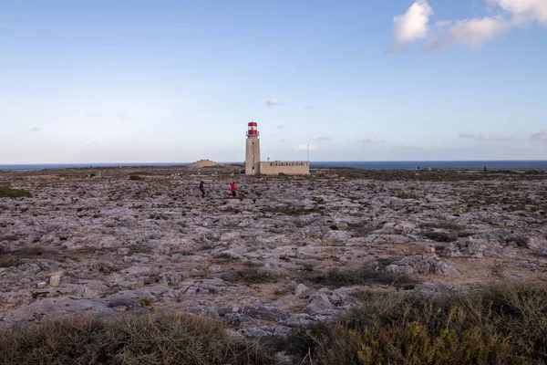 Lighthouse on the fortress of Sagres — Stock Photo, Image