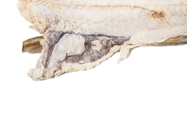 Bacalhau salgado sobre fundo branco — Fotografia de Stock
