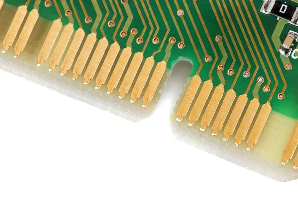 Computer golden card contacts — Stock Photo, Image