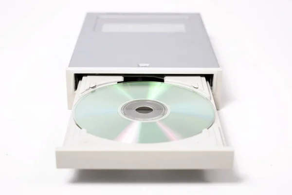 Dvd-rom abierto sobre blanco — Foto de Stock