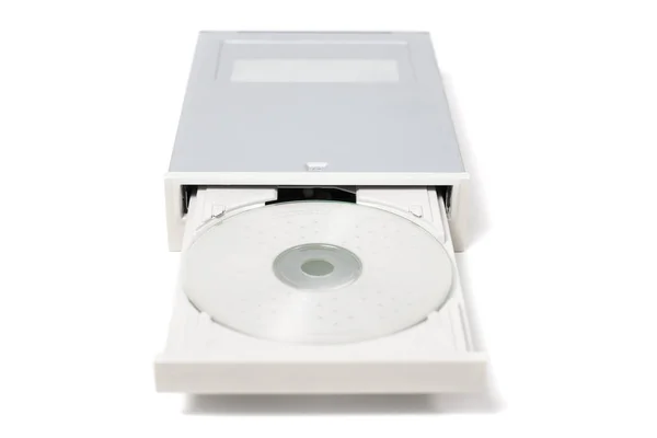 Άνοιγμα DVD-ROM σε λευκό — Φωτογραφία Αρχείου