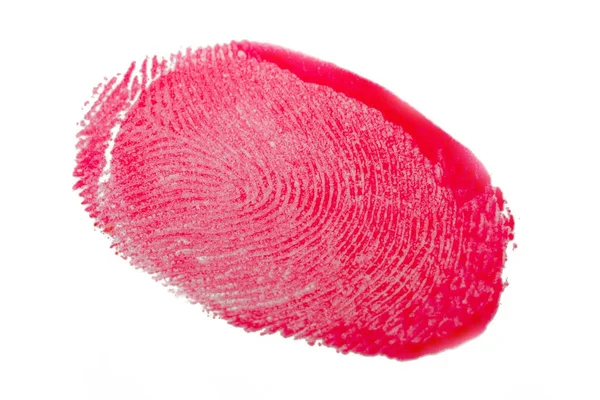 Odcisk palca na czerwonym sprayu farby — Zdjęcie stockowe