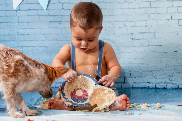 Fiesta Para Niño Año Con Conjunto Compuesto Por Papel Pintado — Foto de Stock