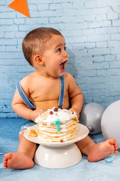 Festa Para Menino Ano Com Conjunto Composto Por Fitas Papel — Fotografia de Stock