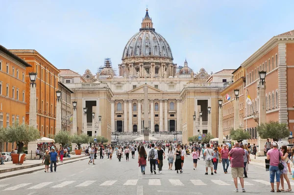 Rom Italien Juni 2018 View Peter Basilica Vatikanen Från Della — Stockfoto