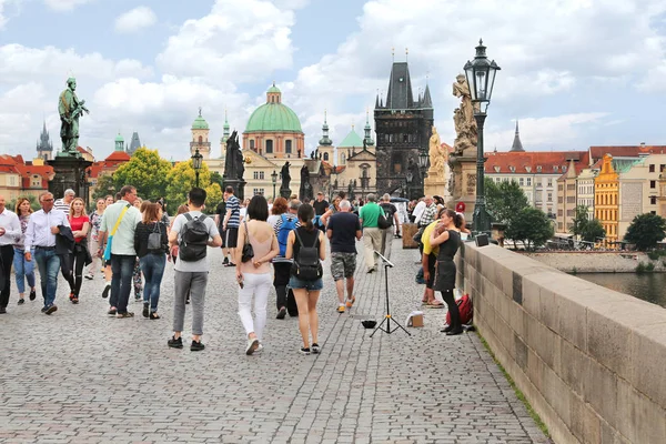 Prague Czech Republic Jun 2018 Lively Scene Summer Day Historic — Stock Photo, Image