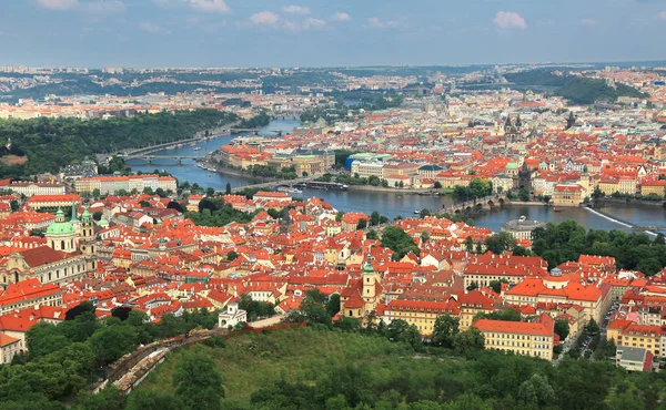 Panoramic Aerial View Prague Czech Republic Mala Strana Lesser Town — Stock Photo, Image