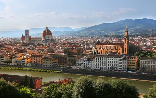 Piazzale Michelangelo Florence Firenze Tuscany Talya Dan Haliyle Akşam Sırasında — Stok fotoğraf