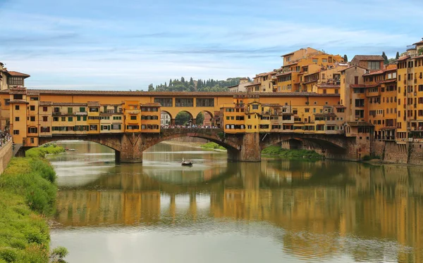 Kilátás Ponte Vecchio Híd Arno Folyó Florence Firenze Toscana Olaszország — Stock Fotó
