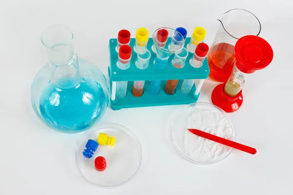 Tools and equipment for scientific research on a white background