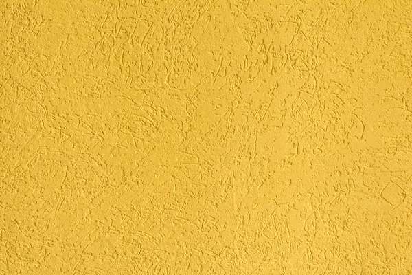 Texture Jaune Surface Mur Recouverte Plâtre Décoratif Type Vers Bois — Photo