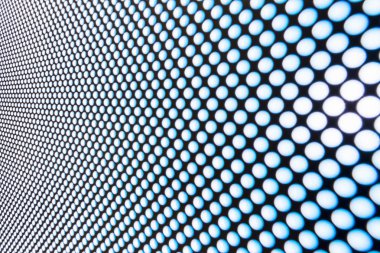 blur blue abstract background on based of metal distortion, circles and shadows, texture of the white surface with a lot of round holes clipart