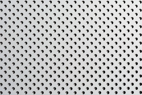 用いた抽象的な背景を灰色金属 白い円と影 丸い穴の多い白い表面の質感 — ストック写真