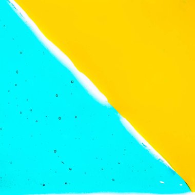 Akuamarin ve sarı üçgenler küçük kabarcıklar ile temel renkli absractical arka plan