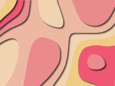 Soyut kağıt kesim arka plan. Çok katmanlı 3d kırmızı pembe sarı renkler doku arka plan. Web sitesi şablonu için soyut kavram