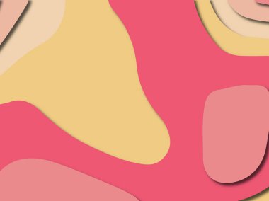 Soyut kağıt kesim arka plan. Çok katmanlı 3d kırmızı pembe sarı renkler doku arka plan. Web sitesi şablonu için soyut kavram