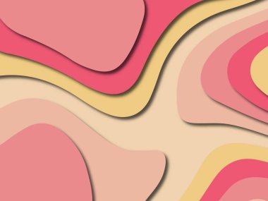 Soyut kağıt kesim arka plan. Çok katmanlı 3d kırmızı pembe sarı renkler doku arka plan. Web sitesi şablonu için soyut kavram