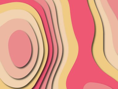 Soyut kağıt kesim arka plan. Çok katmanlı 3d kırmızı pembe sarı renkler doku arka plan. Web sitesi şablonu için soyut kavram