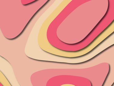 Soyut kağıt kesim arka plan. Çok katmanlı 3d kırmızı pembe sarı renkler doku arka plan. Web sitesi şablonu için soyut kavram