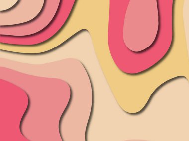 Soyut kağıt kesim arka plan. Çok katmanlı 3d kırmızı pembe sarı renkler doku arka plan. Web sitesi şablonu için soyut kavram
