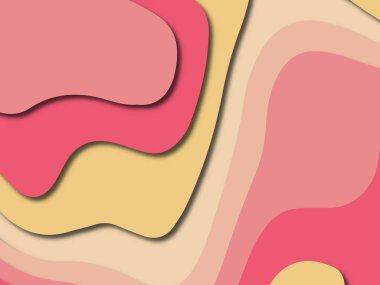 Soyut kağıt kesim arka plan. Çok katmanlı 3d kırmızı pembe sarı renkler doku arka plan. Web sitesi şablonu için soyut kavram