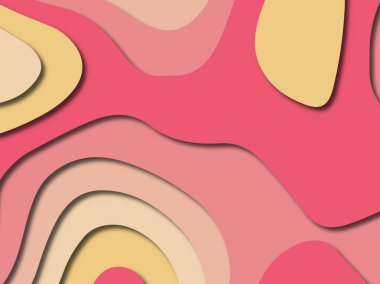 Soyut kağıt kesim arka plan. Çok katmanlı 3d kırmızı pembe sarı renkler doku arka plan. Web sitesi şablonu için soyut kavram