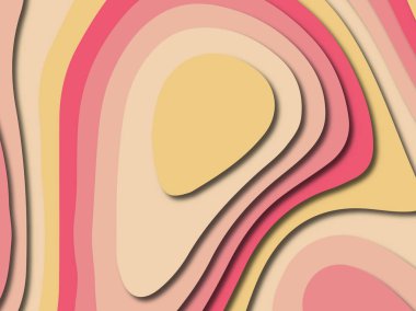 Soyut kağıt kesim arka plan. Çok katmanlı 3d kırmızı pembe sarı renkler doku arka plan. Web sitesi şablonu için soyut kavram