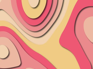 Soyut kağıt kesim arka plan. Çok katmanlı 3d kırmızı pembe sarı renkler doku arka plan. Web sitesi şablonu için soyut kavram