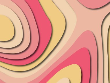 Soyut kağıt kesim arka plan. Çok katmanlı 3d kırmızı pembe sarı renkler doku arka plan. Web sitesi şablonu için soyut kavram