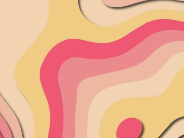 Soyut kağıt kesim arka plan. Çok katmanlı 3d kırmızı pembe sarı renkler doku arka plan. Web sitesi şablonu için soyut kavram