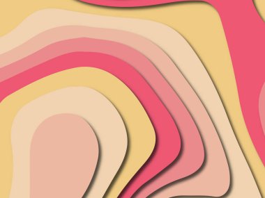Soyut kağıt kesim arka plan. Çok katmanlı 3d kırmızı pembe sarı renkler doku arka plan. Web sitesi şablonu için soyut kavram