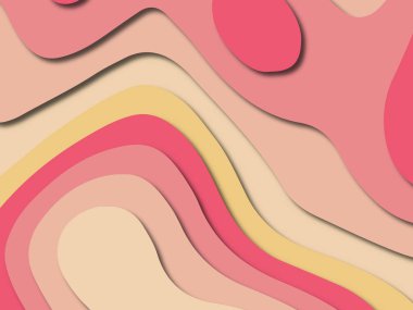 Soyut kağıt kesim arka plan. Çok katmanlı 3d kırmızı pembe sarı renkler doku arka plan. Web sitesi şablonu için soyut kavram