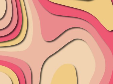 Soyut kağıt kesim arka plan. Çok katmanlı 3d kırmızı pembe sarı renkler doku arka plan. Web sitesi şablonu için soyut kavram
