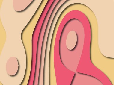 Soyut kağıt kesim arka plan. Çok katmanlı 3d kırmızı pembe sarı renkler doku arka plan. Web sitesi şablonu için soyut kavram