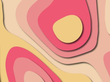 Soyut kağıt kesim arka plan. Çok katmanlı 3d kırmızı pembe sarı renkler doku arka plan. Web sitesi şablonu için soyut kavram