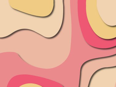 Soyut kağıt kesim arka plan. Çok katmanlı 3d kırmızı pembe sarı renkler doku arka plan. Web sitesi şablonu için soyut kavram
