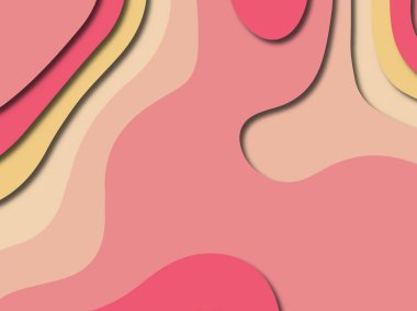 Soyut kağıt kesim arka plan. Çok katmanlı 3d kırmızı pembe sarı renkler doku arka plan. Web sitesi şablonu için soyut kavram